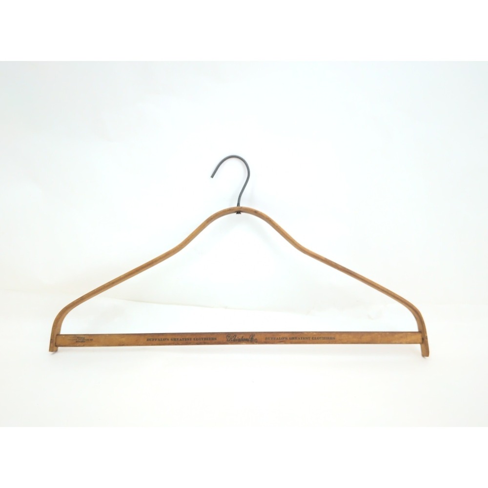 VTG Phoenix Wooden Hanger 1940s THE KLEINHANS CO Buffalo Clothier New York NY